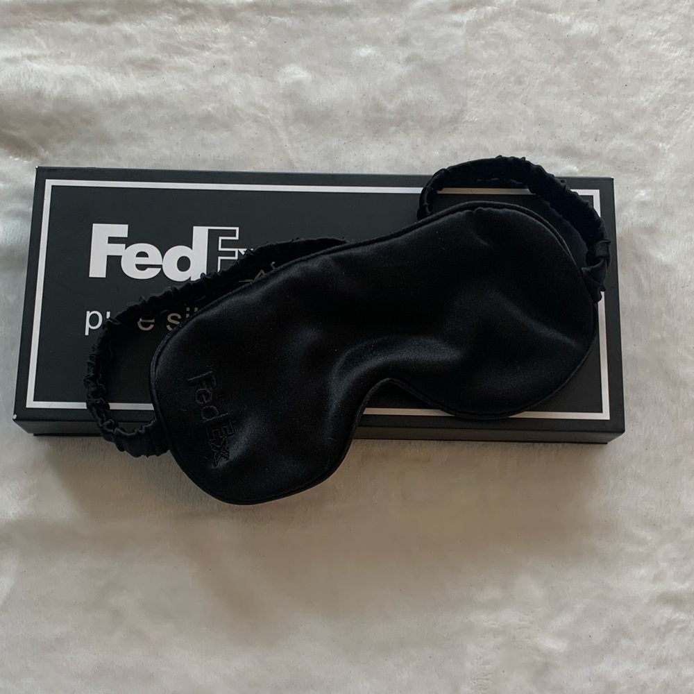 Black Pure Silk FedEx Sleep Eye Mask!